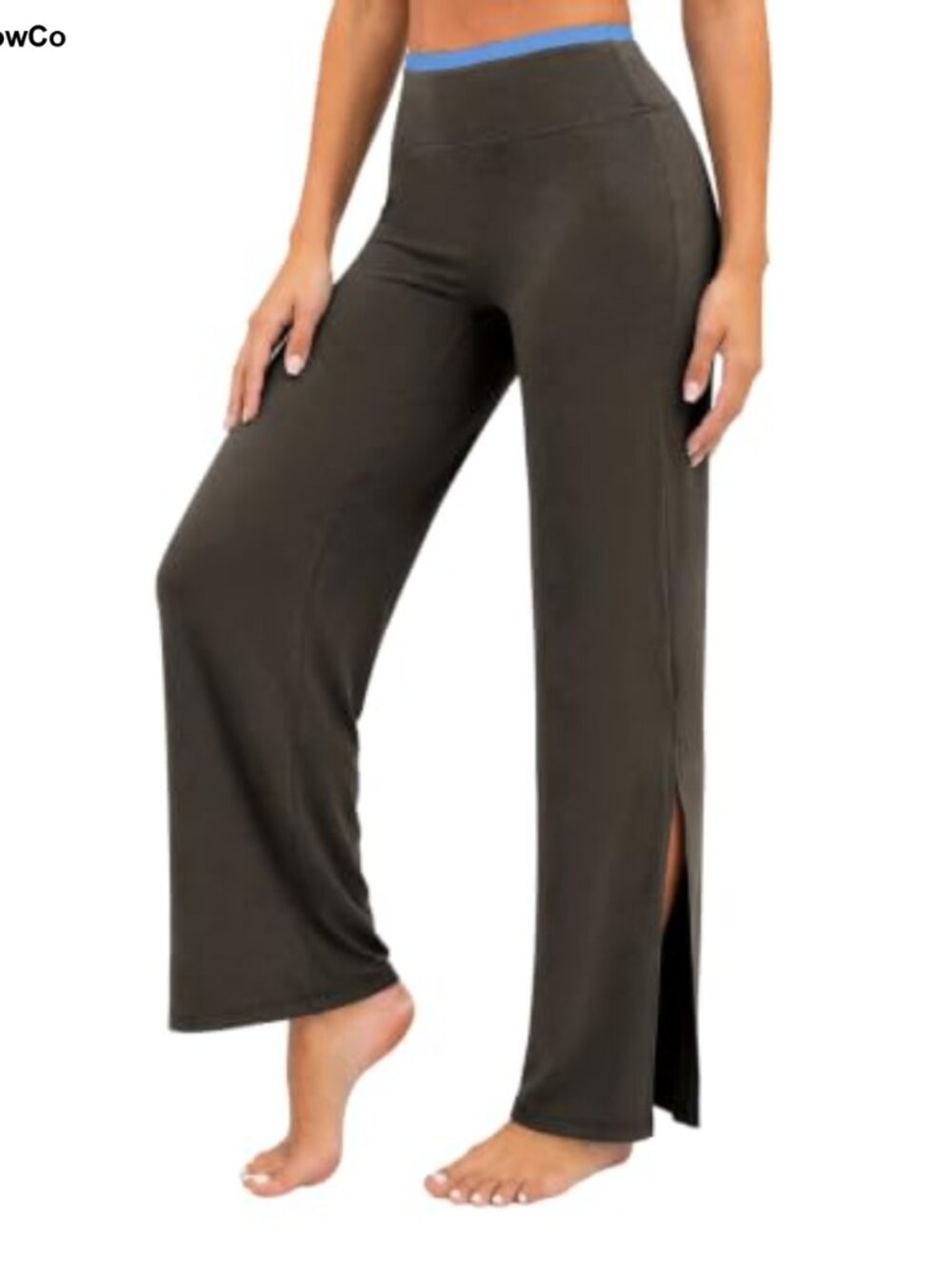 Wide Leg Yoga Pants High Waisted Side Split Lounge Pants